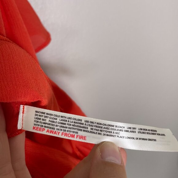 Free People Cascades Ruffle Cami in Coral Red Orange Flowy Size XS - Picture 8 of 9